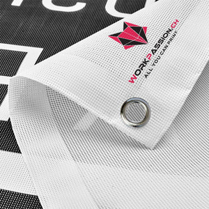 Striscione Pubblicitario 200x100cm - Mesh 300gsm (Antivento) / 3 Striscioni - WORKPASSION