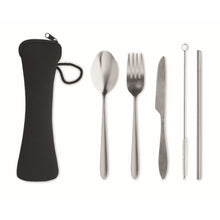 Carica l&#39;immagine nel visualizzatore di Gallery, 5 SERVICE - Nero - CASA E VIVERE - Midocean - Home &amp; Living, Kitchen Accesories, Set Posate In Acciaio Inox Mo6149