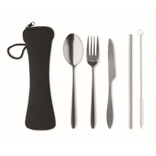 Carica l&#39;immagine nel visualizzatore di Gallery, 5 SERVICE - Nero - CASA E VIVERE - Midocean - Home &amp; Living, Kitchen Accesories, Set Posate In Acciaio Inox Mo6149