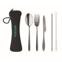 Carica l&#39;immagine nel visualizzatore di Gallery, 5 SERVICE - Nero - CASA E VIVERE - Midocean - Home &amp; Living, Kitchen Accesories, Set Posate In Acciaio Inox Mo6149