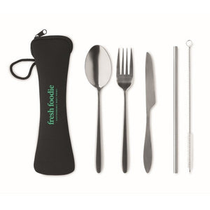 5 SERVICE - Nero - CASA E VIVERE - Midocean - Home & Living, Kitchen Accesories, Set Posate In Acciaio Inox Mo6149