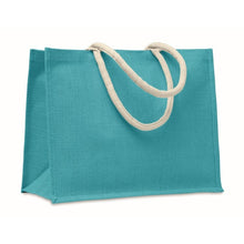 Carica l&#39;immagine nel visualizzatore di Gallery, AURA - Turchese - BORSE E VIAGGIO - Midocean - Bags &amp; Travel, Borsa In Iuta. Manici In Cotonemo6443, Shopping Bag