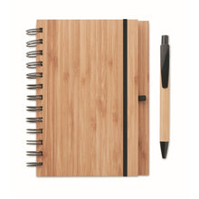 Carica l&#39;immagine nel visualizzatore di Gallery, BAMBLOC - Legna - UFFICIO - Midocean - Notebook In Bamboo Con Penna Mo9435, Notebooks / Notepads, Office