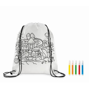 CARRYDRAW - bianco - SCRIVERE - Midocean - Sacca Da Colorare In Non Woven Mo9887, Writing, Writing / Painting C