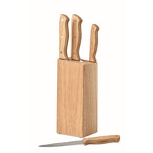 Carica l&#39;immagine nel visualizzatore di Gallery, GOURMET - Legna - CASA E VIVERE - Midocean - Home &amp; Living, Kitchen Accesories, Set Ceppo E 6 Coltelli Mo6308