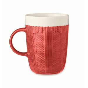 KNITTY - rosso - CASA E VIVERE - Midocean - Cups, Home & Living, Tazza In Ceramica 310 Ml Mo6321
