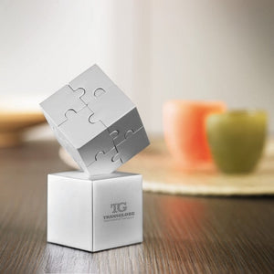 KUBZLE - Argento opaco - UFFICIO - Midocean - Desk Items, Office, Puzzle Magnetico 3d 8 Pezzi Ar1810