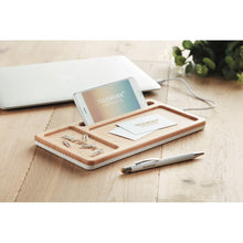 Carica l&#39;immagine nel visualizzatore di Gallery, MALABAR - bianco - UFFICIO - Midocean - Caricatore Wireless In Bamboo Mo9666, Office, Telephone / Accessor