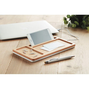 MALABAR - bianco - UFFICIO - Midocean - Caricatore Wireless In Bamboo Mo9666, Office, Telephone / Accessor