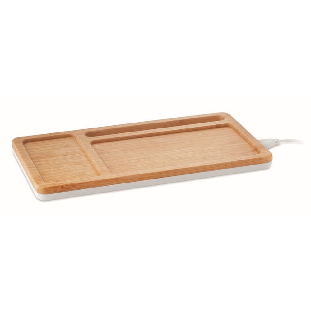 MALABAR - bianco - UFFICIO - Midocean - Caricatore Wireless In Bamboo Mo9666, Office, Telephone / Accessor
