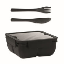 Carica l&#39;immagine nel visualizzatore di Gallery, SATURDAY - Nero - CASA E VIVERE - Midocean - Home &amp; Living, Kitchen Accesories, Portapranzo Con Posate Mo6275