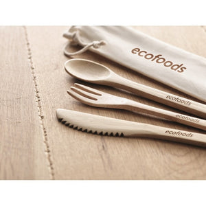 SETBOO - Beige - CASA E VIVERE - Midocean - Home & Living, Kitchen Accesories, Set Posate In Bamboo Mo9786
