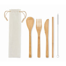 Carica l&#39;immagine nel visualizzatore di Gallery, SETSTRAW - Beige - CASA E VIVERE - Midocean - Home &amp; Living, Kitchen Accesories, Set Posate In Bamboo Mo6121