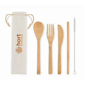 SETSTRAW - Beige - CASA E VIVERE - Midocean - Home & Living, Kitchen Accesories, Set Posate In Bamboo Mo6121