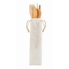 Carica l&#39;immagine nel visualizzatore di Gallery, SETSTRAW - Beige - CASA E VIVERE - Midocean - Home &amp; Living, Kitchen Accesories, Set Posate In Bamboo Mo6121