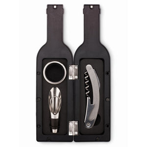 SETTIE - Nero - CASA E VIVERE - Midocean - Home & Living, Set Vino In Box Di Bottiglia Mo8999, Wine Accesories