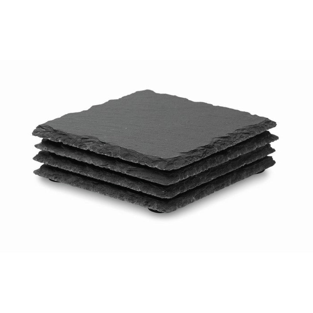 SLATE4 - Nero - CASA E VIVERE - Midocean - Home & Living, Kitchen Accesories, Sottobicchieri Con Base In Eva Mo9124