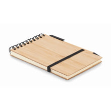 Carica l&#39;immagine nel visualizzatore di Gallery, SONORABAM - Nero - UFFICIO - Midocean - Notebooks / Notepads, Office, Set Quaderno A6 In Bamboo Mo6528