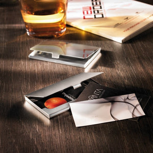 STANWELL - Argento opaco - UFFICIO - Midocean - Business Card Holder, Office, Porta Biglietti Da Visita Kc2206