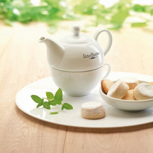 TEA TIME - bianco - CASA E VIVERE - Midocean - Cups, Home & Living, Set TÃƒÂ¨ Teiera E Tazza Mo7343