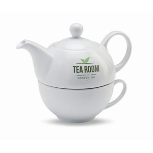 TEA TIME - bianco - CASA E VIVERE - Midocean - Cups, Home & Living, Set TÃƒÂ¨ Teiera E Tazza Mo7343