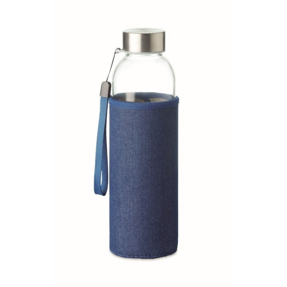 UTAH DENIM - Blu - CASA E VIVERE - Midocean - Bottiglia In Vetro Con Pouch Mo6192, Drinking Bottle, Home & Living