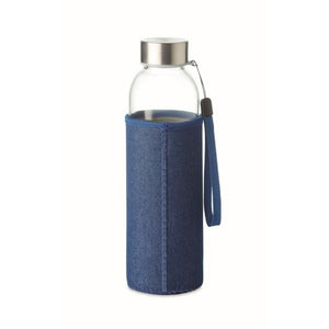 UTAH DENIM - Blu - CASA E VIVERE - Midocean - Bottiglia In Vetro Con Pouch Mo6192, Drinking Bottle, Home & Living